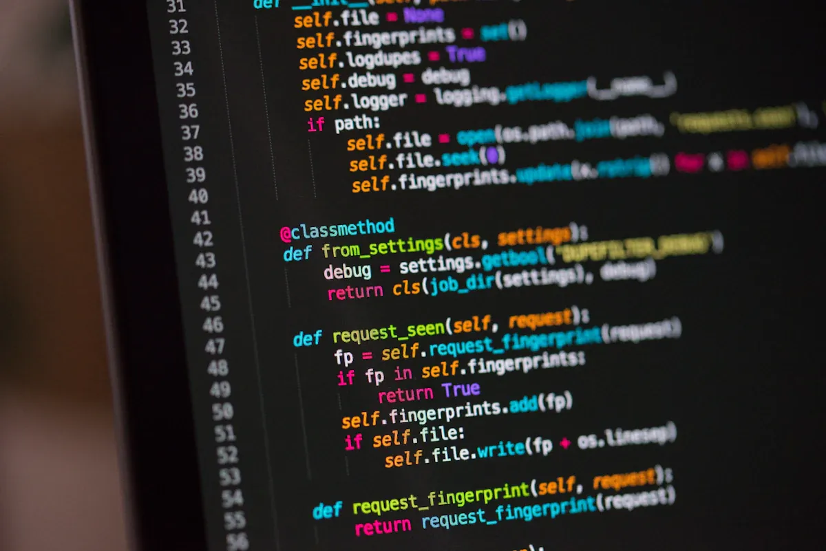Código em Python aberto no editor, de perto