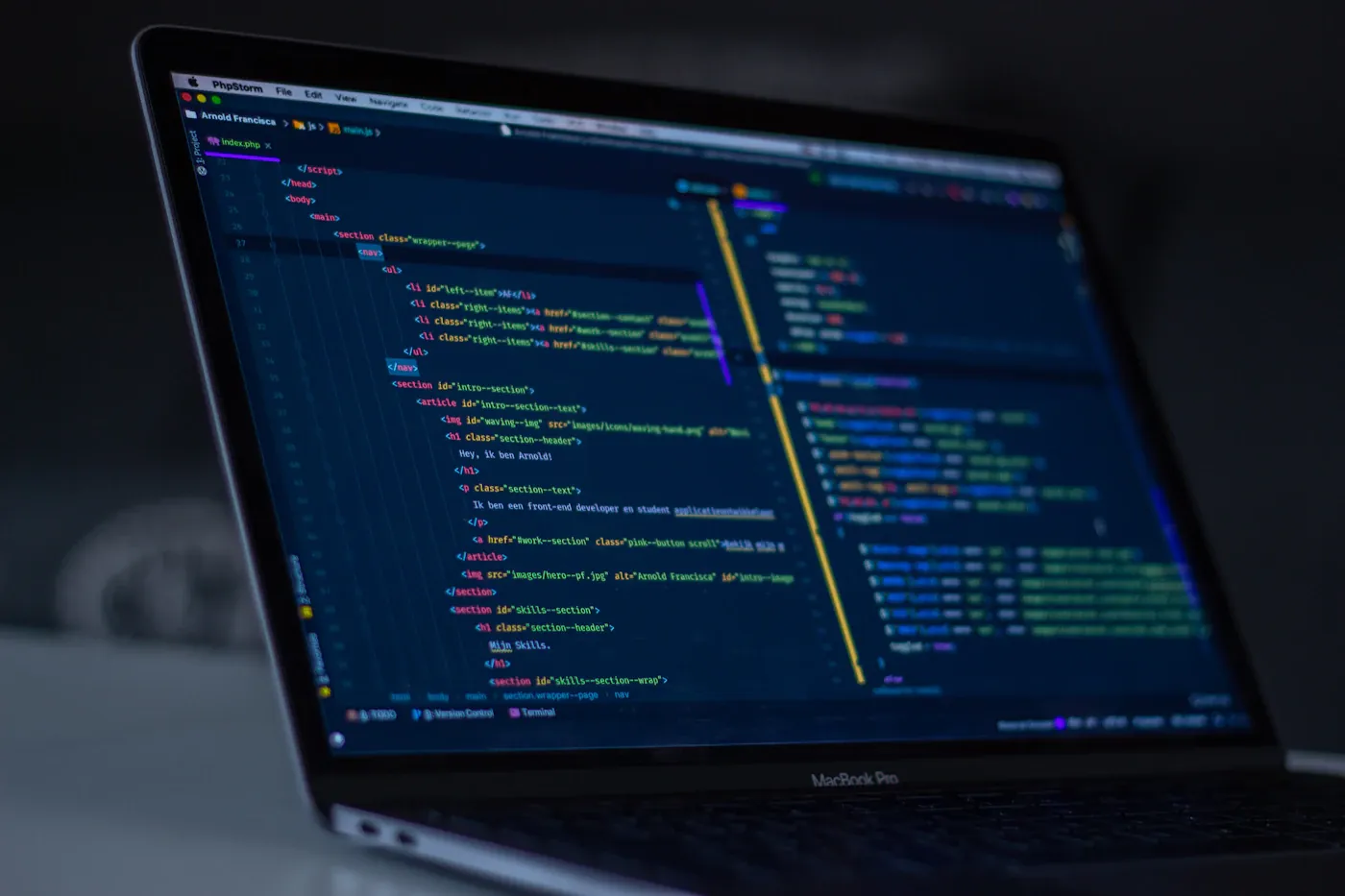 Notebook com o editor de código aberto